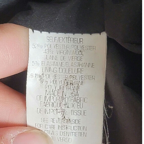 THEORY SINGLE BUTTON WOOL BLEND BLACK BLAZER, SZ 12 - Picture 6 of 12